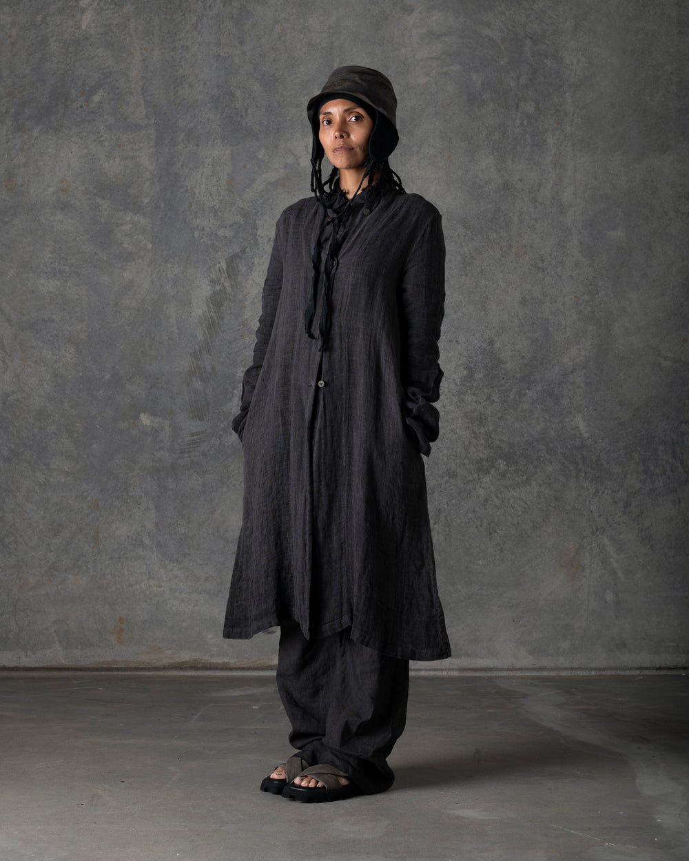 Unlined Duster Dark Grey T-200