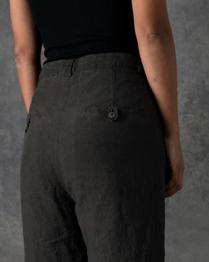 Large Fit Pant Button Closure Dark Grey / Brown T-103