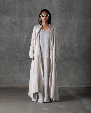 Unlined Long Duster Off White T-200