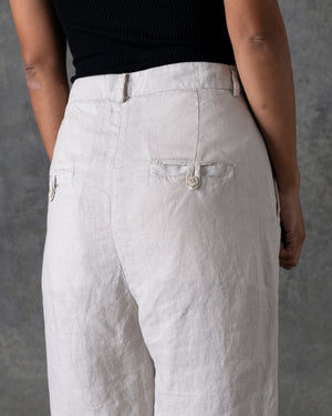 Over Fit Pant Button Closure Off White T-106