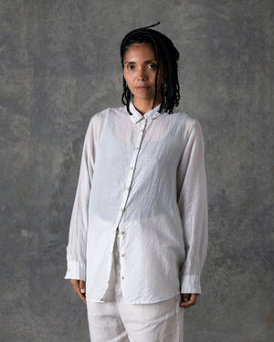 Silk Cotton Collar Shirt Off White T-205