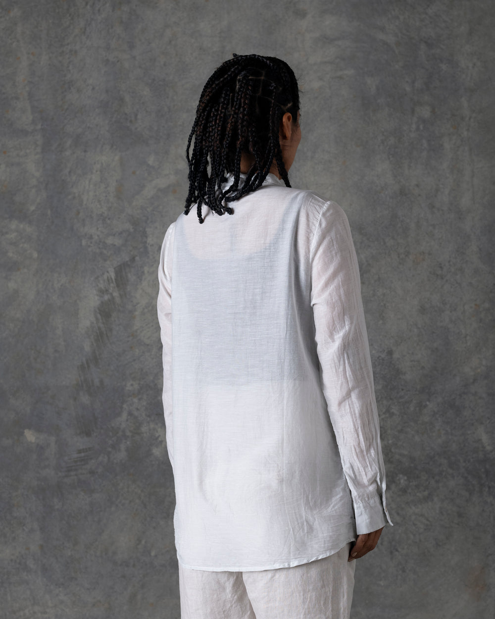 Silk Cotton Collar Shirt Off White T-205