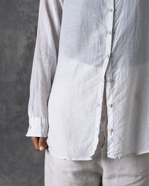 Silk Cotton Collar Shirt Off White T-205