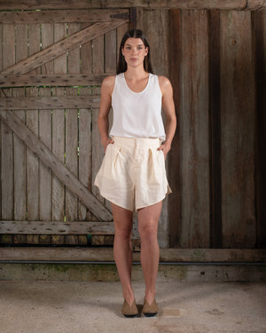 Tank Stretch Silk Crepe White