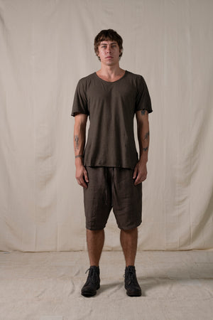 Linen Shorts Brown