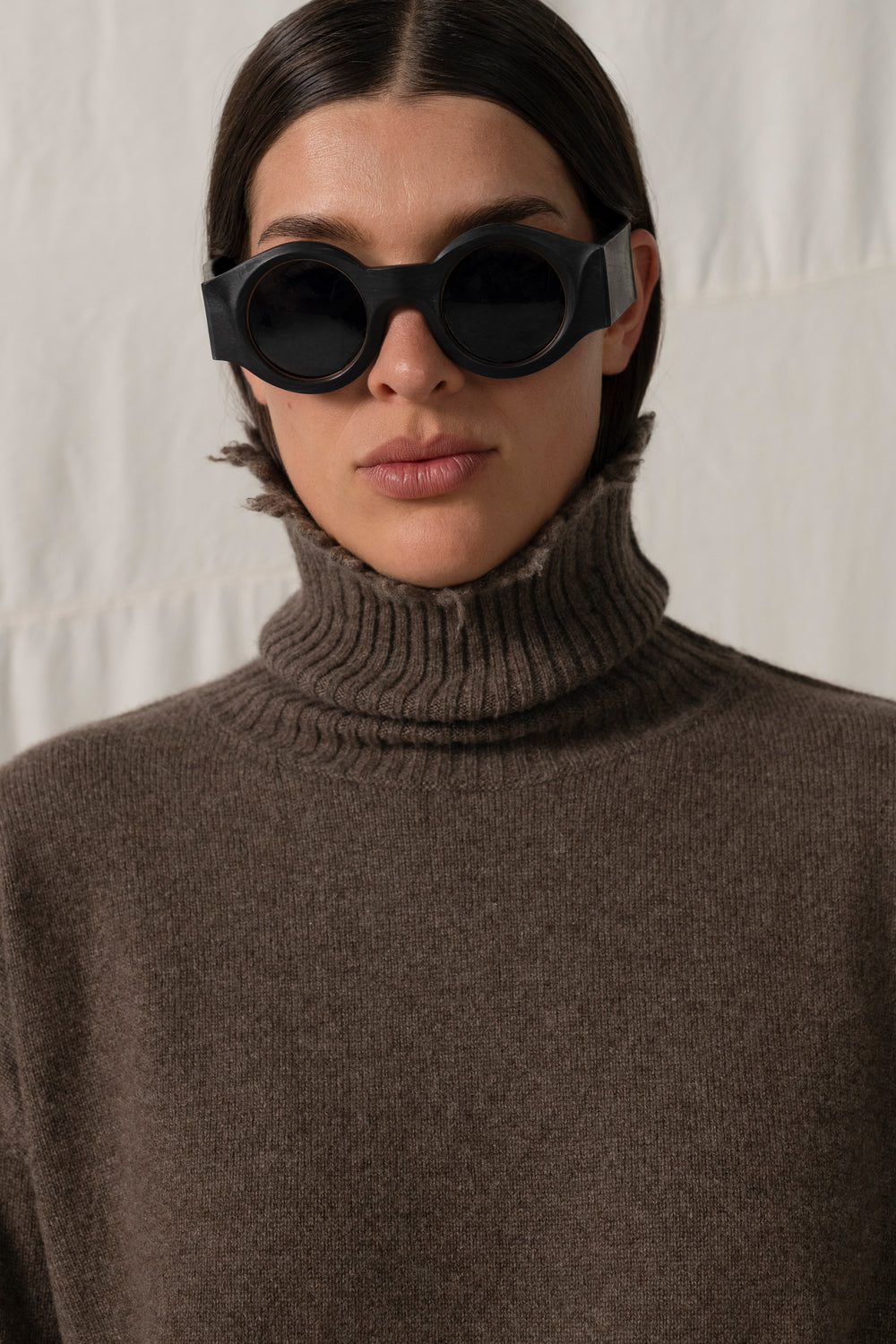 High Neck Top Wool Coffee