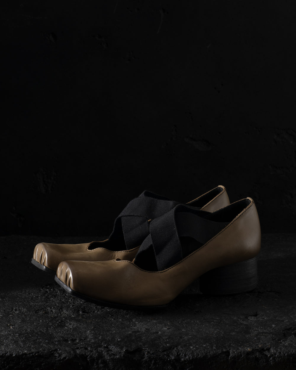 High Ballet Shoes Dark Olive / Black