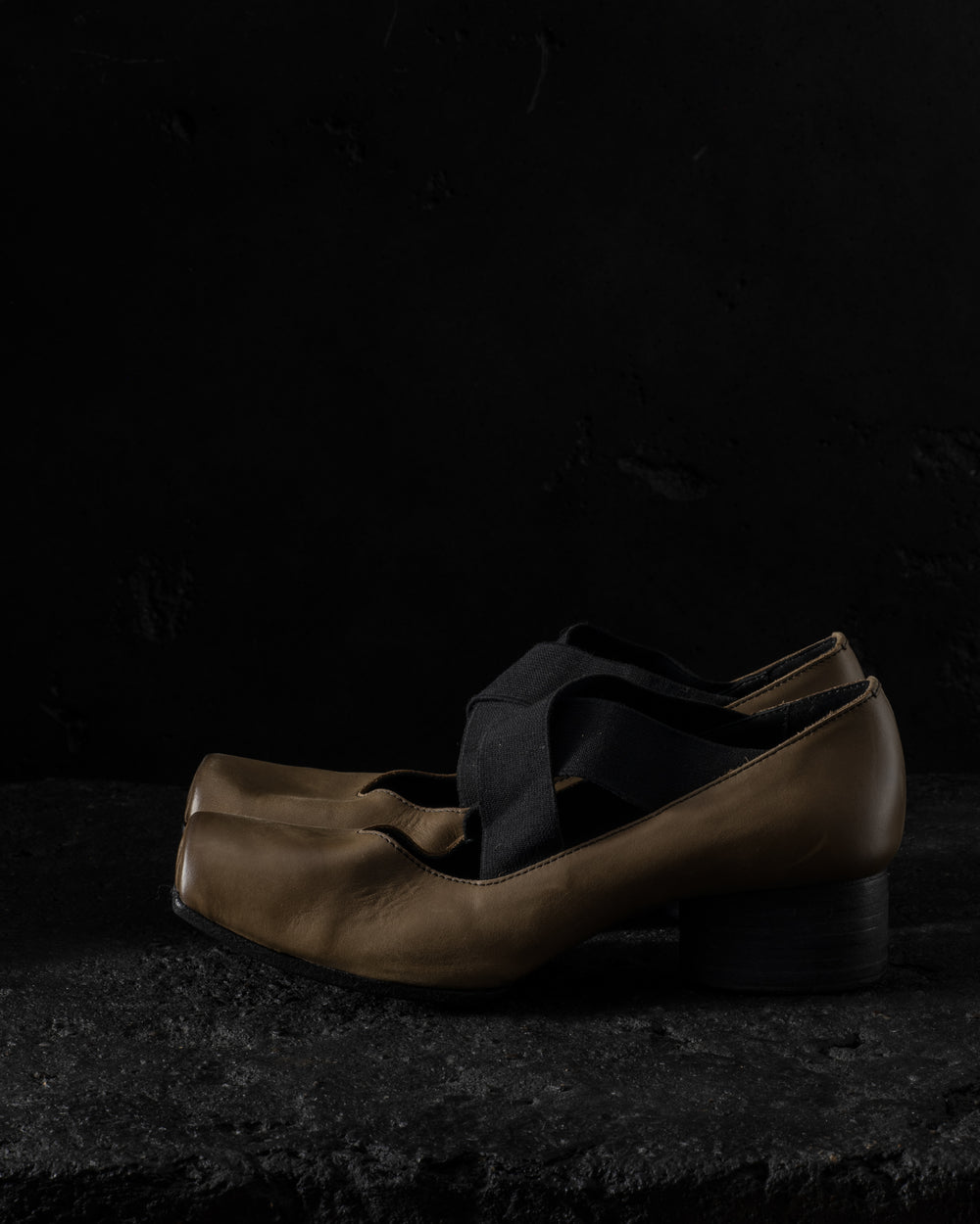 High Ballet Shoes Dark Olive / Black