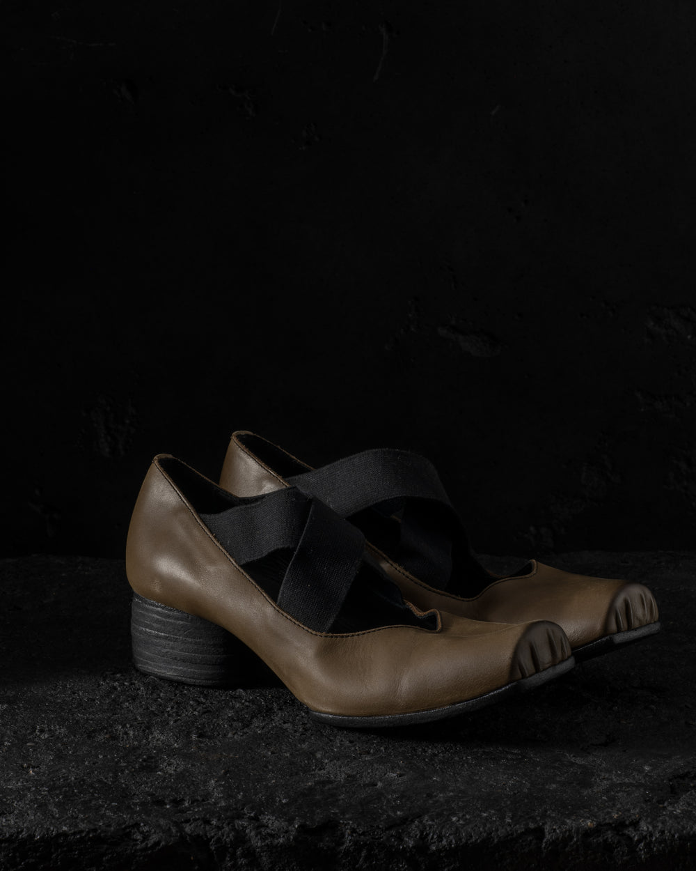 High Ballet Shoes Dark Olive / Black