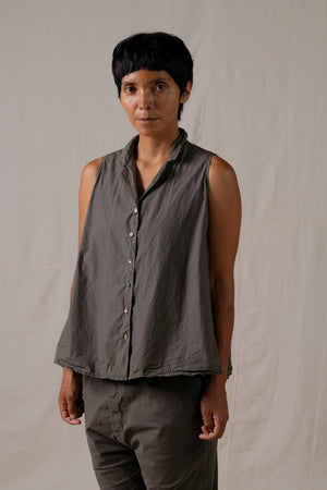 Sleeveless Collar Shirt TC Antracite