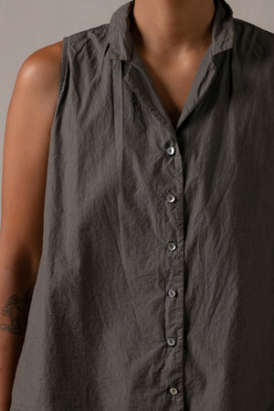 Sleeveless Collar Shirt TC Antracite