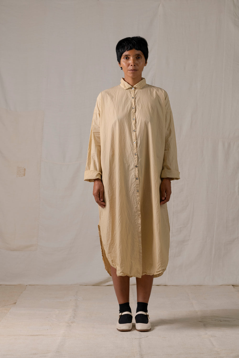 Long Shirt Dress TC Cream