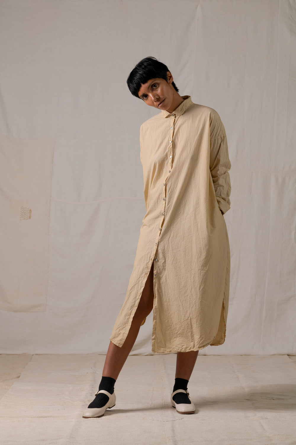 Long Shirt Dress TC Cream