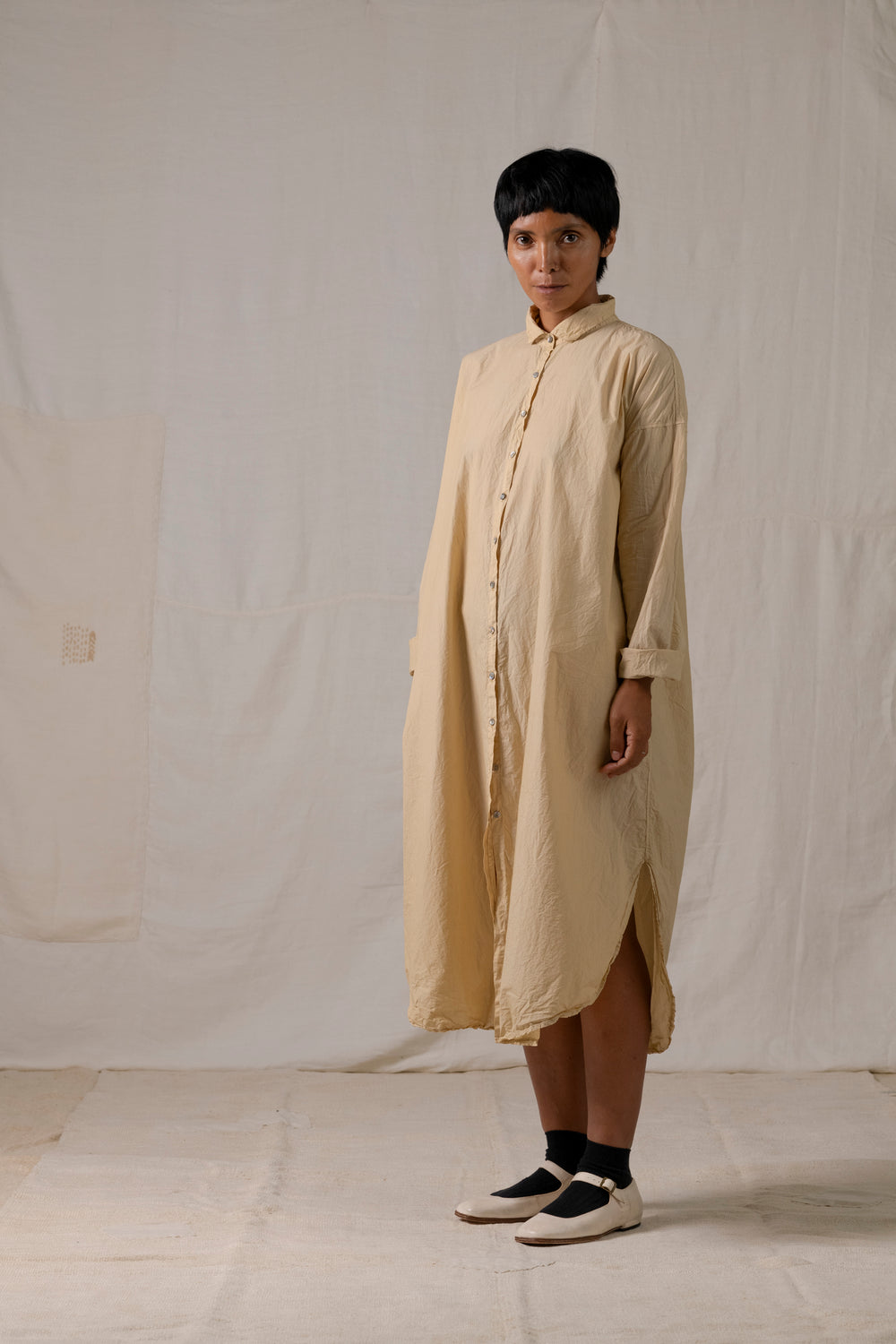 Long Shirt Dress TC Cream