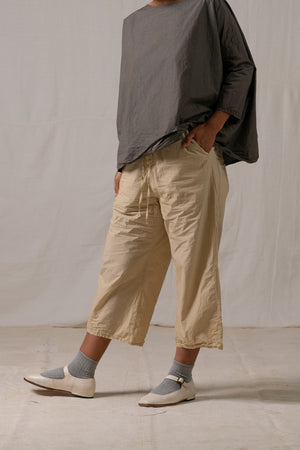 Wide & Short Trousers TC Cream