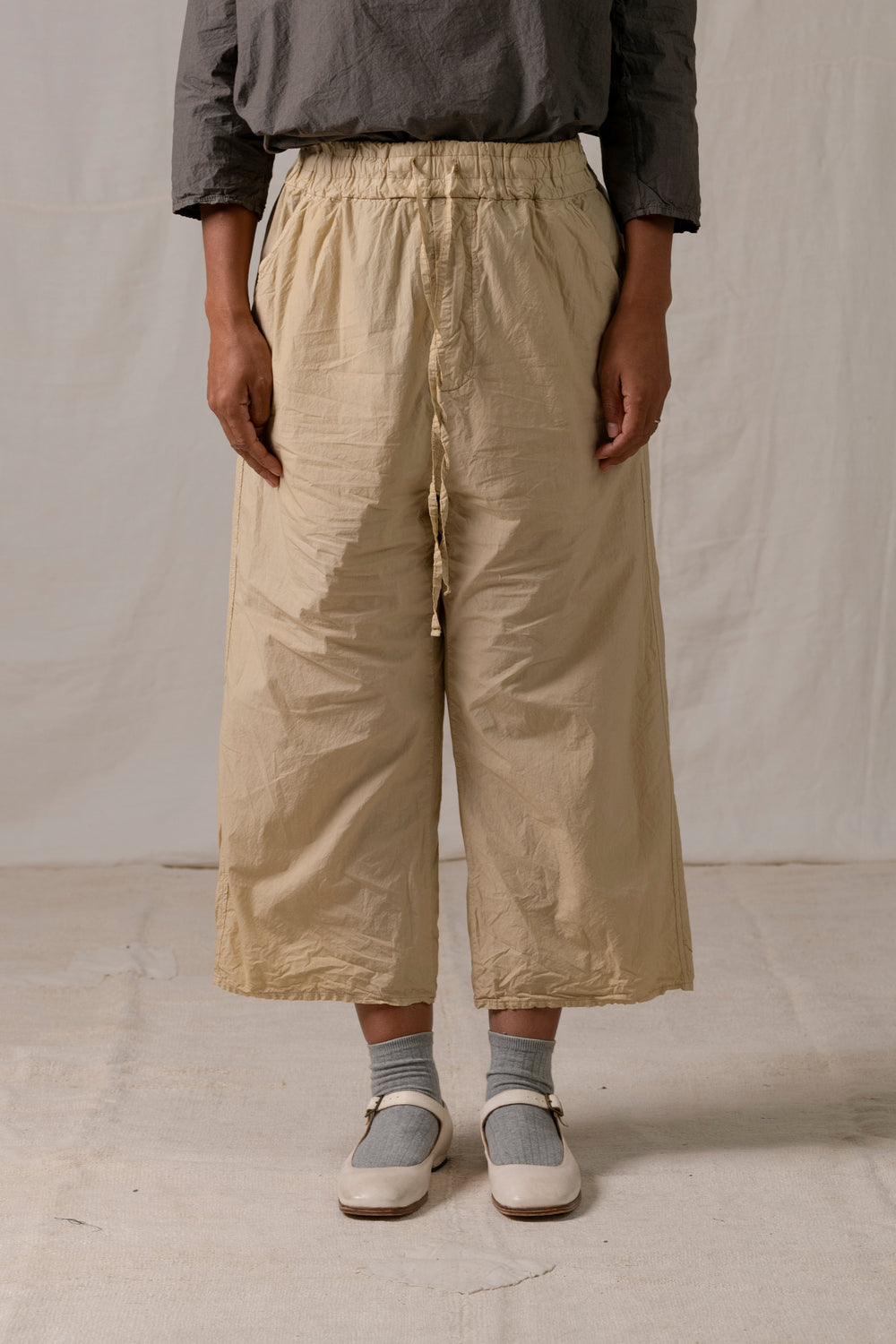 Wide & Short Trousers TC Cream