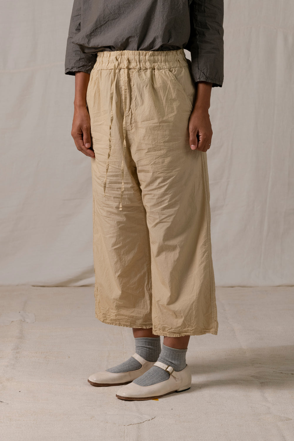 Wide & Short Trousers TC Cream