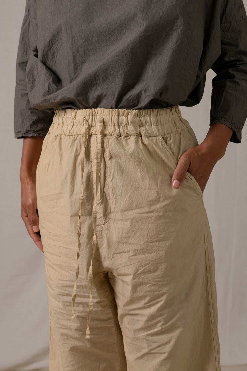 Wide & Short Trousers TC Cream