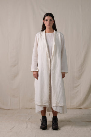 Kimono Coat Central Back String White