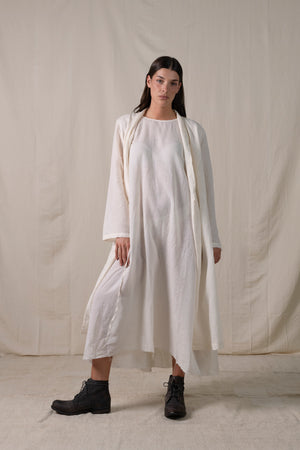 Kimono Coat Central Back String White