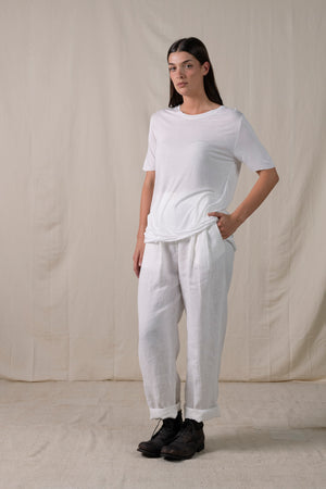 Regular Fit T Shirt Viscose White