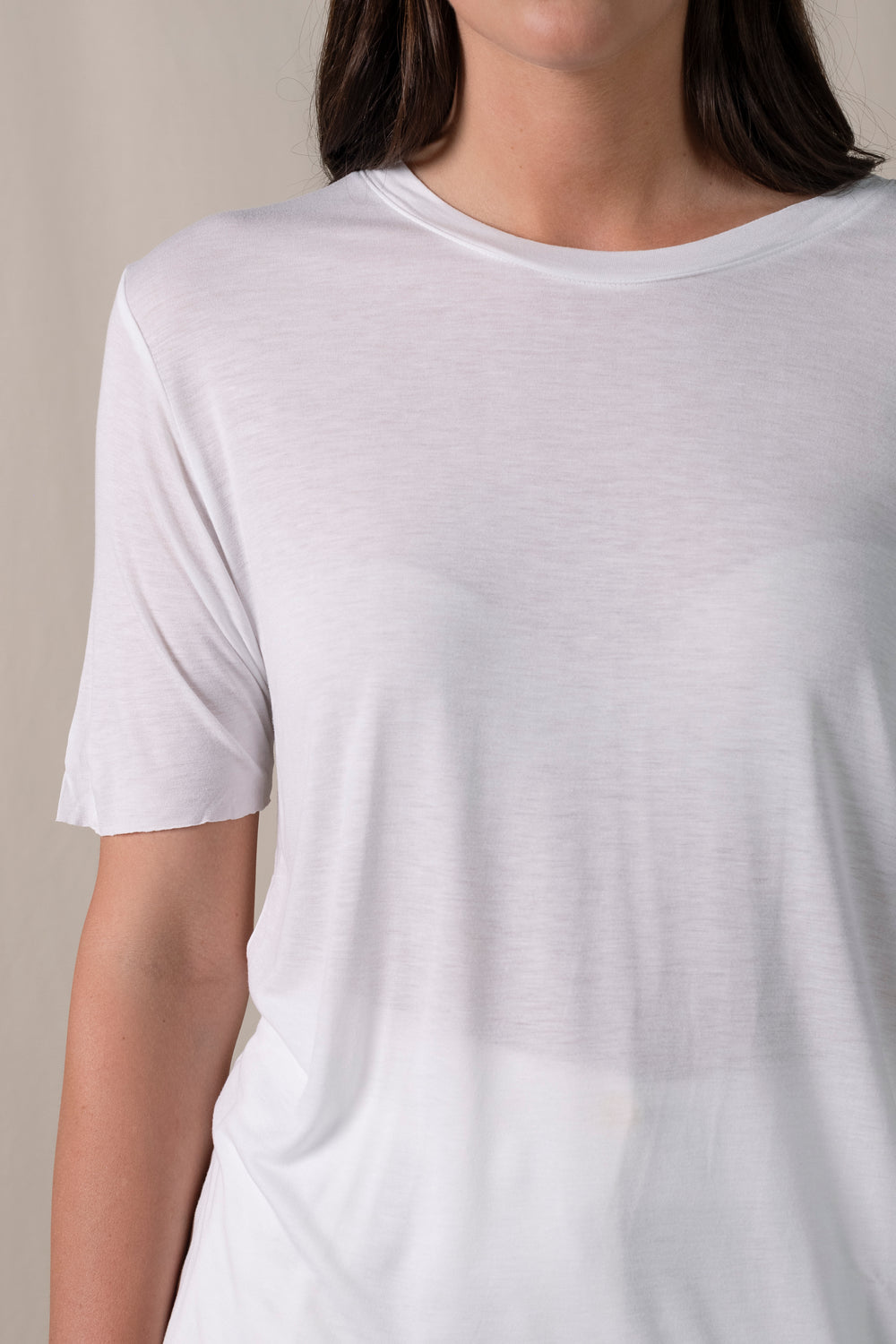 Regular Fit T Shirt Viscose White