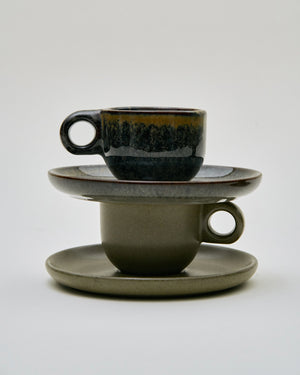 Cappuccino Cup w/ Saucer Indi Gray Surface