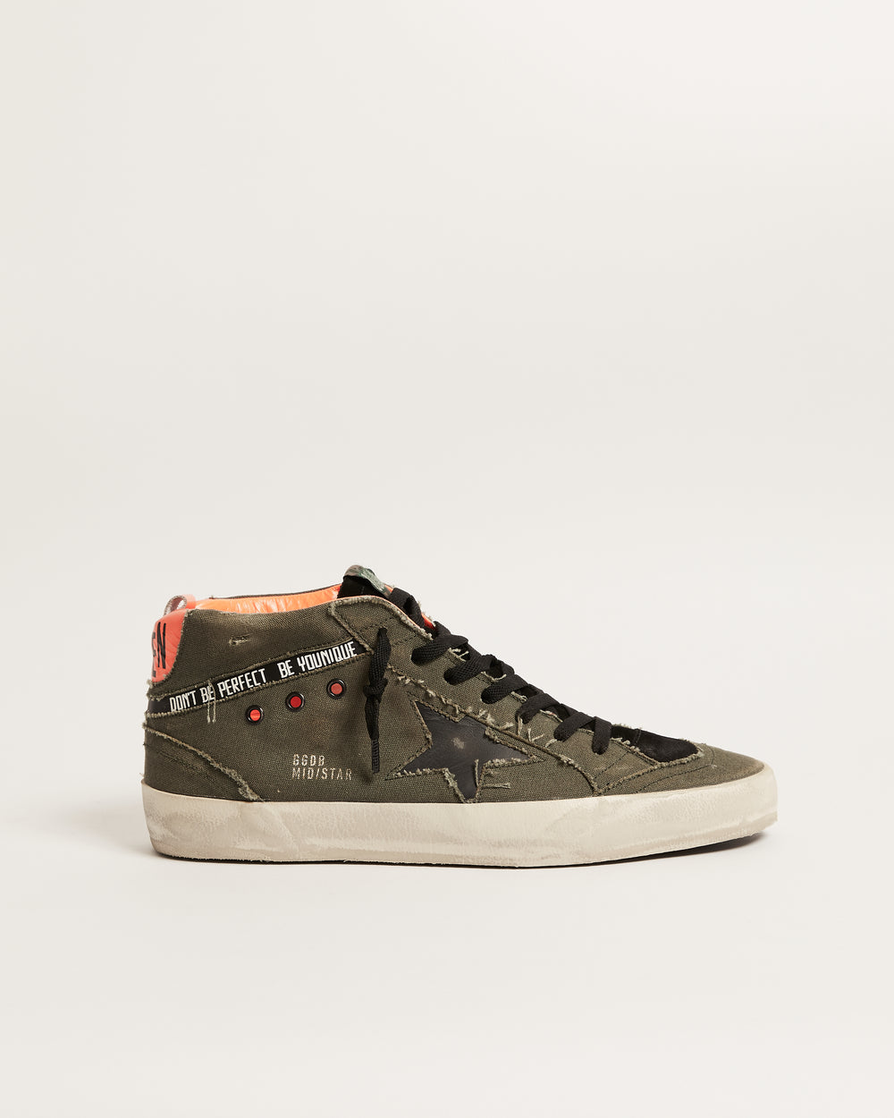 Mid Star Riporti Sottoposti in Canvas w/ Black Star and Orange Heel Tab