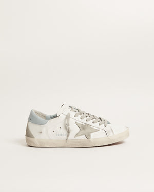 Super Star in White Leather w/ Suede Star and Powder Blur Heel Tab