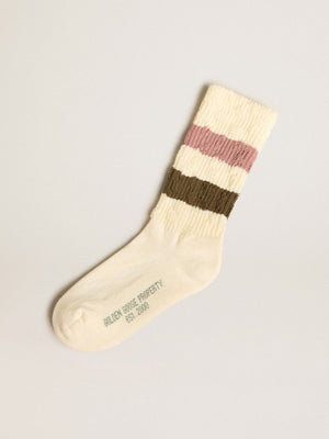 Socks High Rib/ Stripes/ Ripped - Vintage White Multicolour