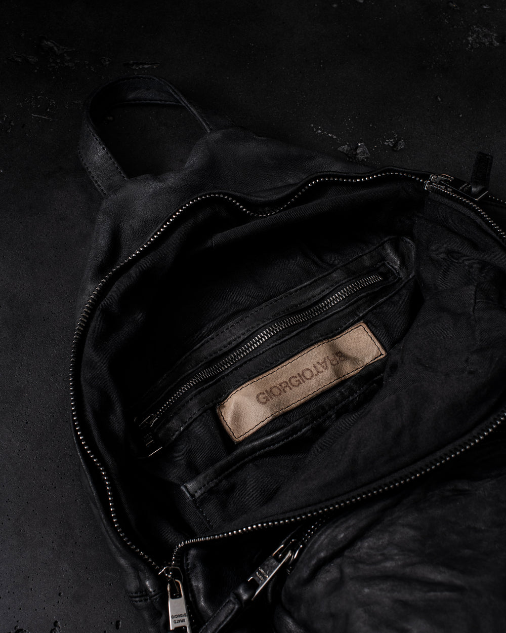 Leather Backpack Nero