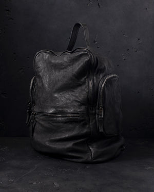 Leather Weekend Backpack Nero