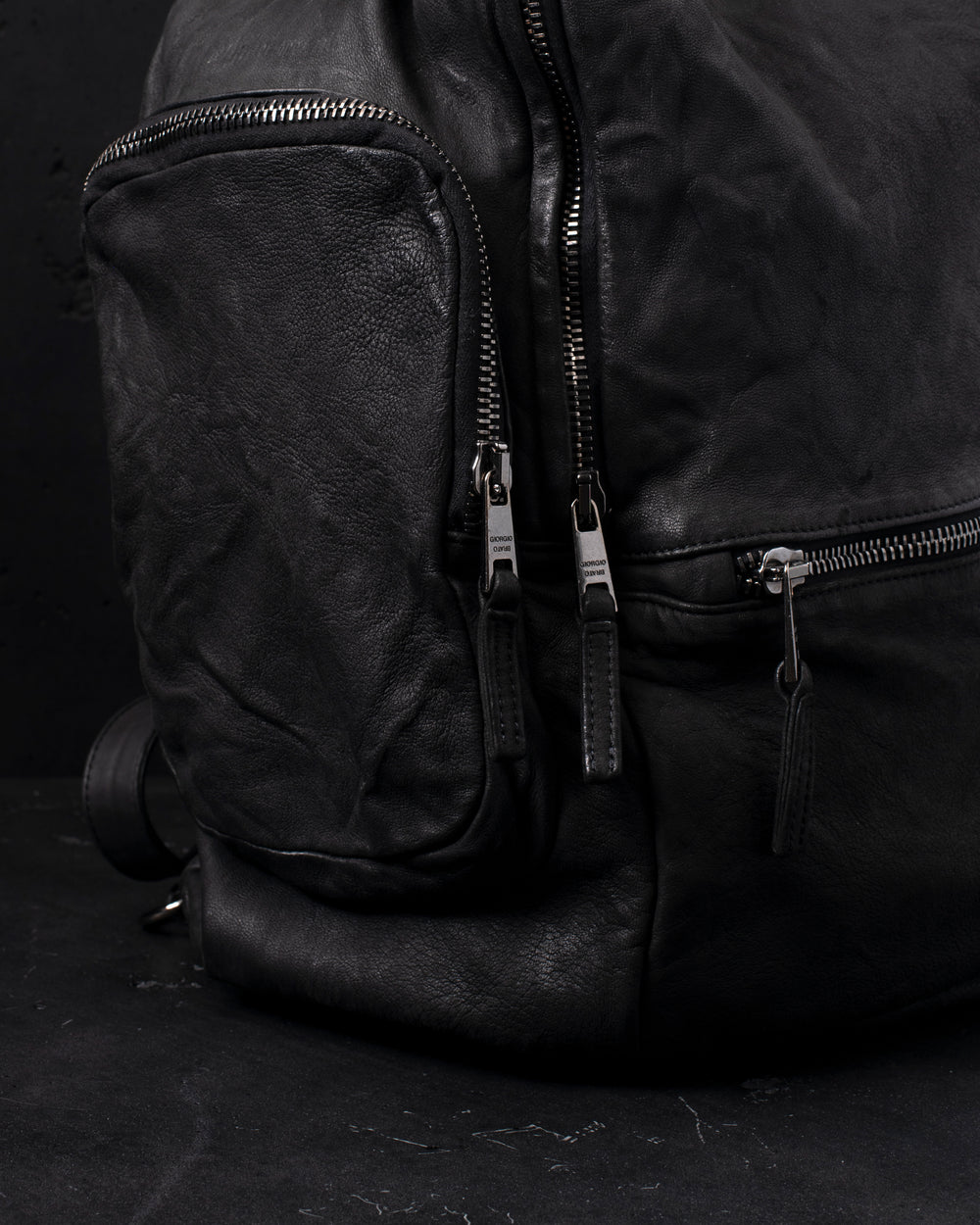 Leather Weekend Backpack Nero