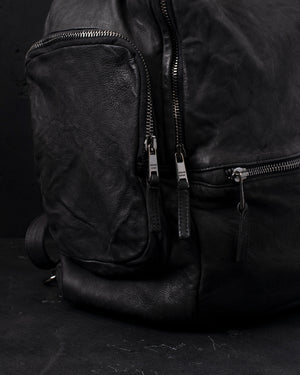 Leather Weekend Backpack Nero