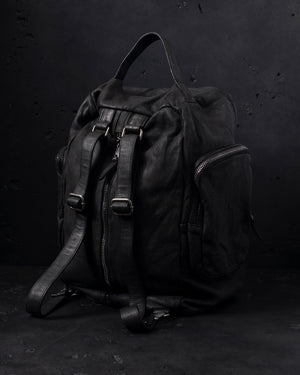 Leather Weekend Backpack Nero