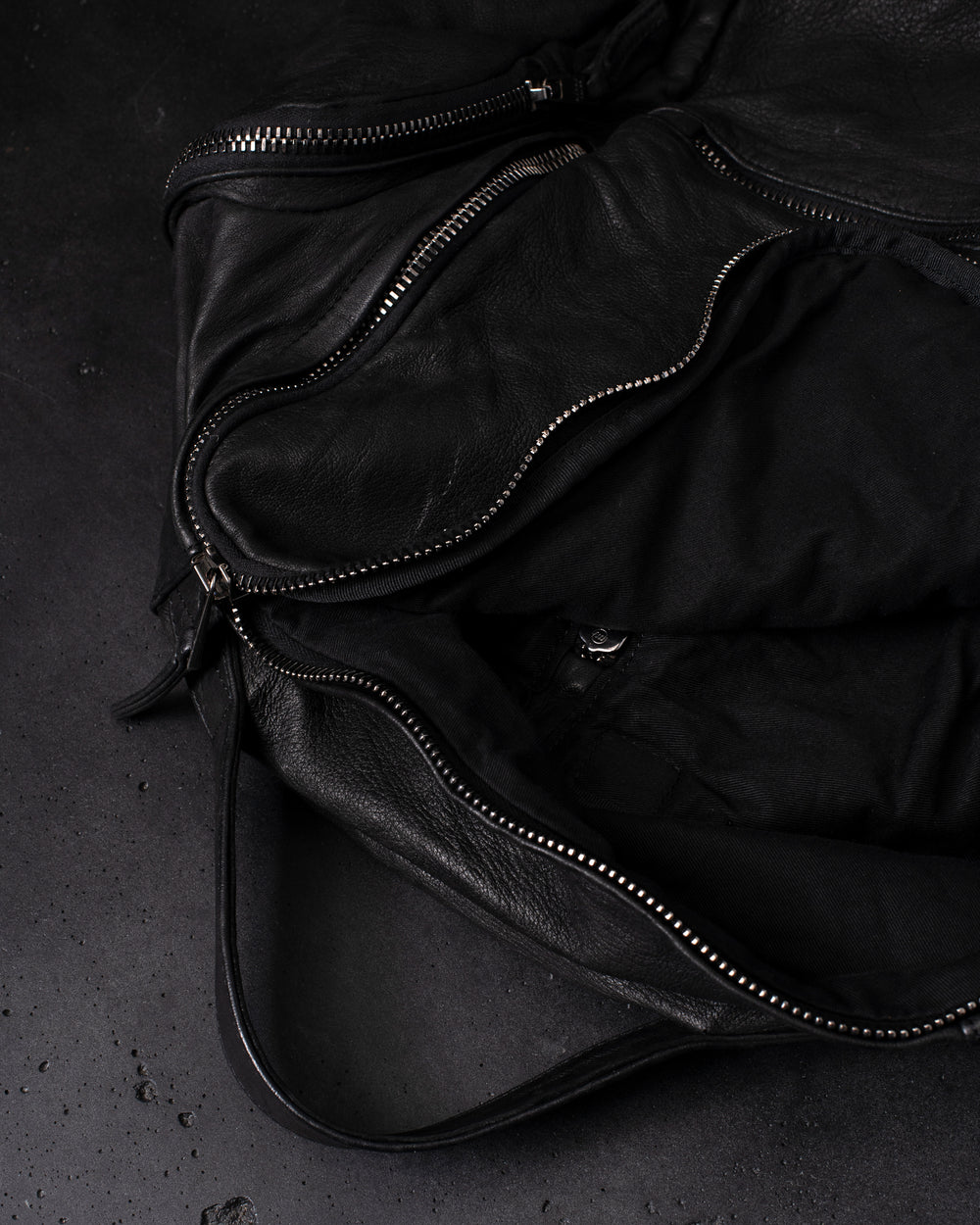 Leather Weekend Backpack Nero