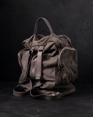 Leather Weekend Backpack Taupe