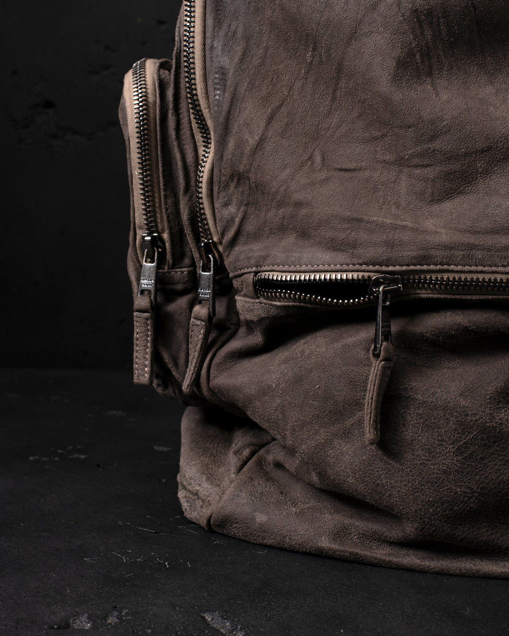 Leather Weekend Backpack Taupe