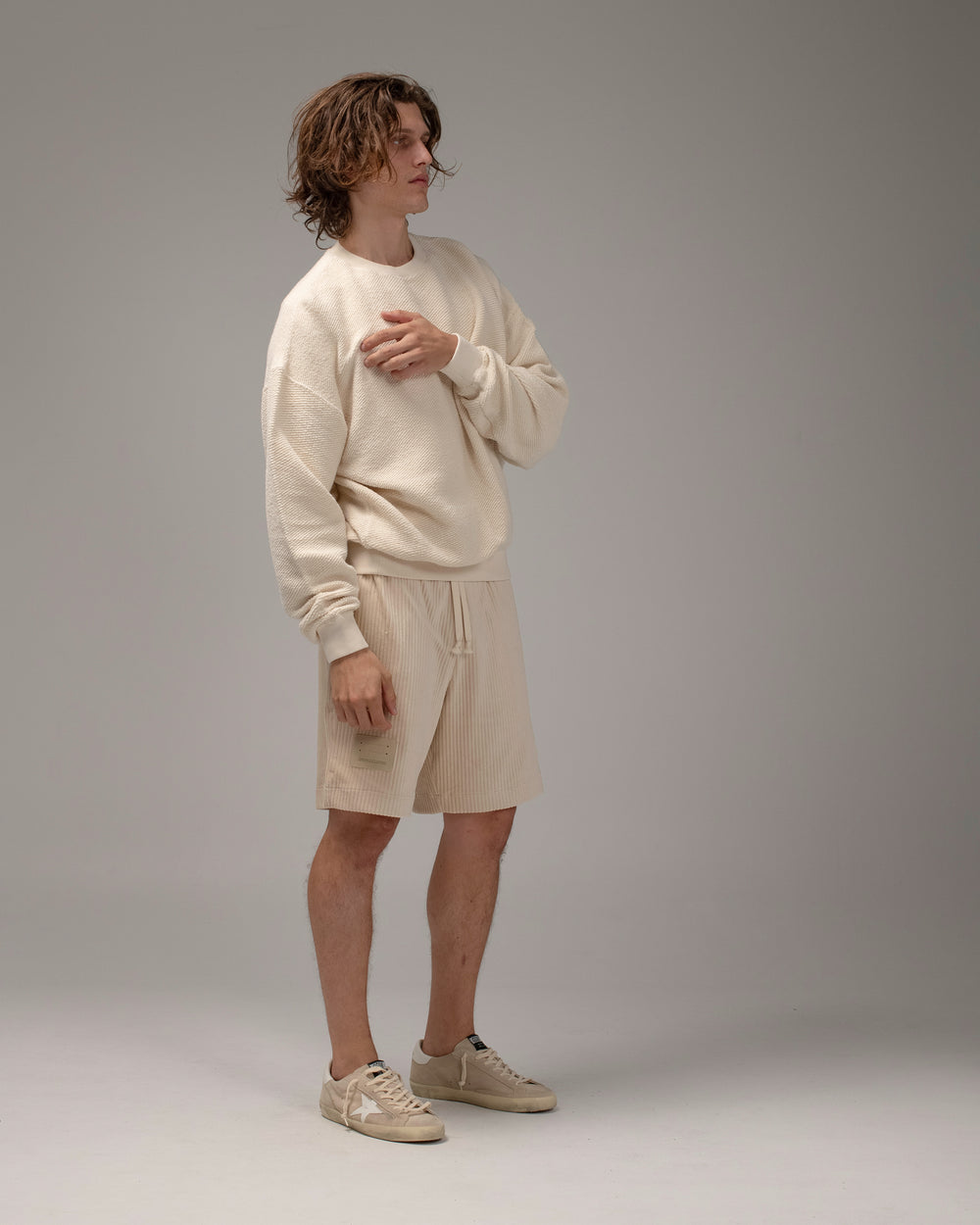 Oversized Cotton Sweatshirt Milk