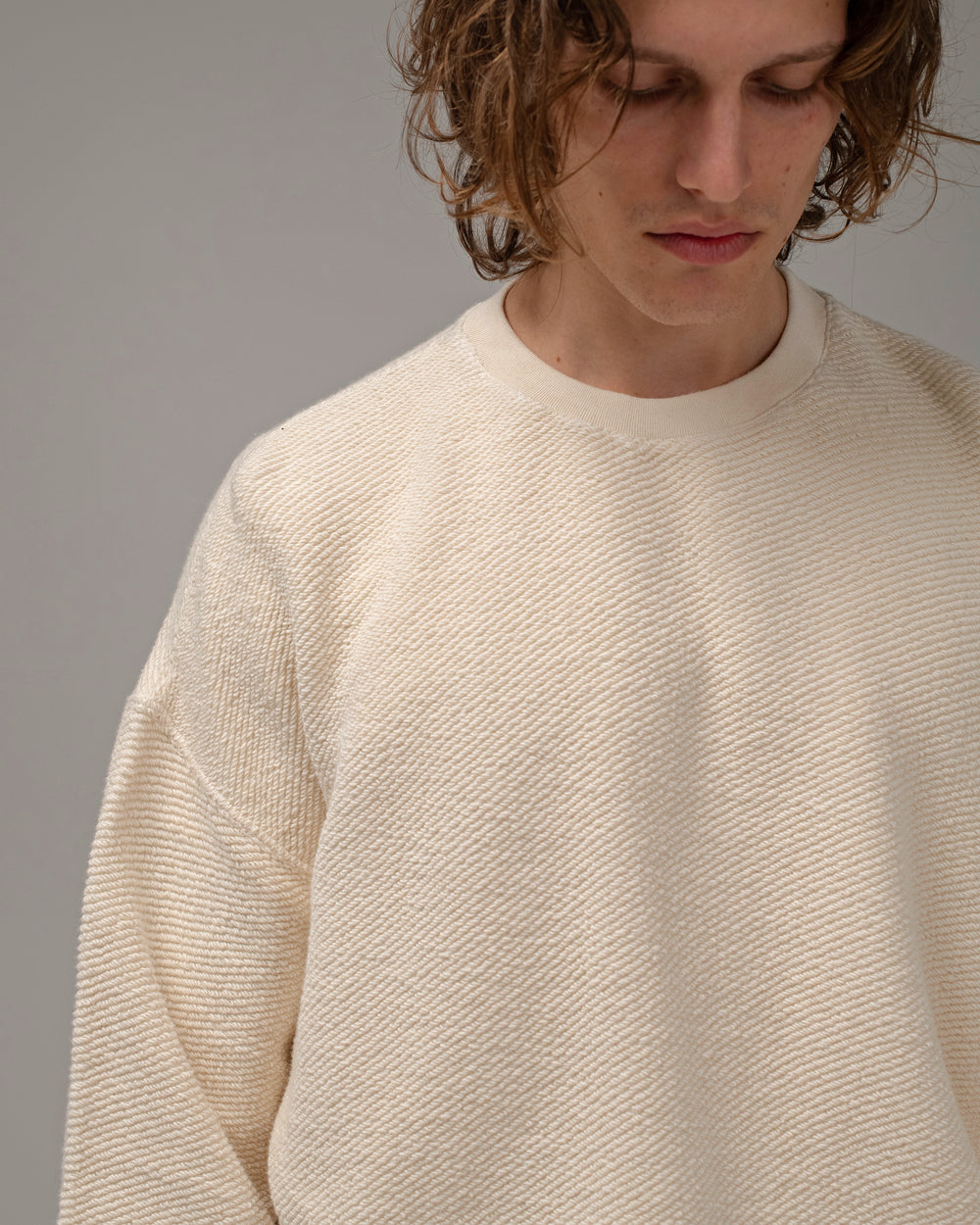 Oversized Cotton Sweatshirt Milk