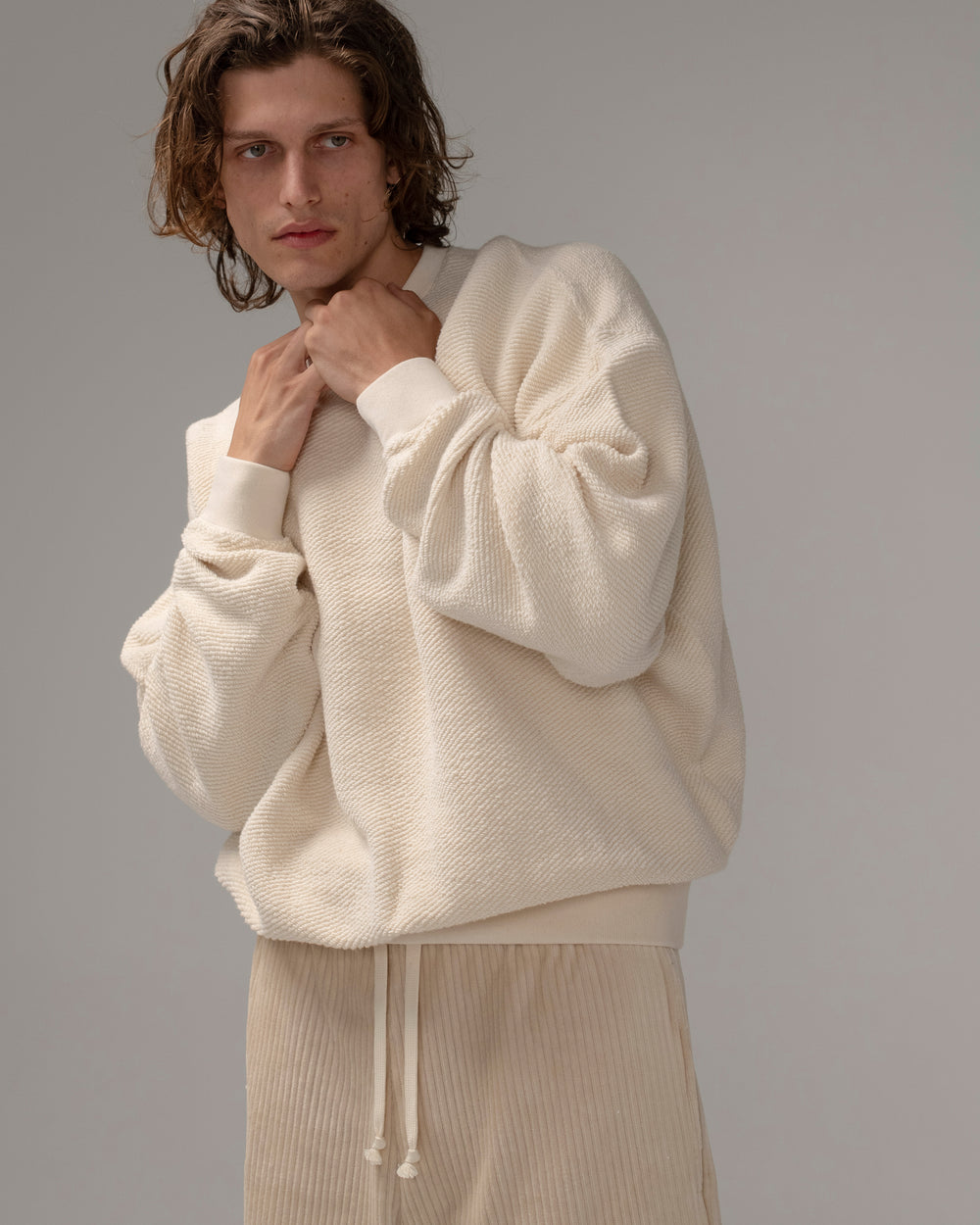 Oversized Cotton Sweatshirt Milk