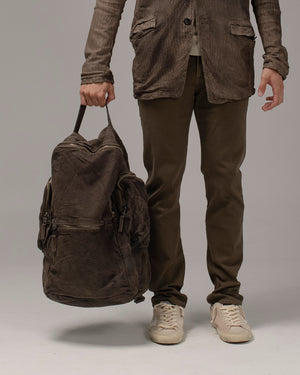 Leather Weekend Backpack Taupe