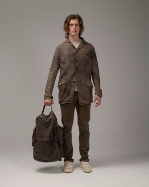 Leather Weekend Backpack Taupe