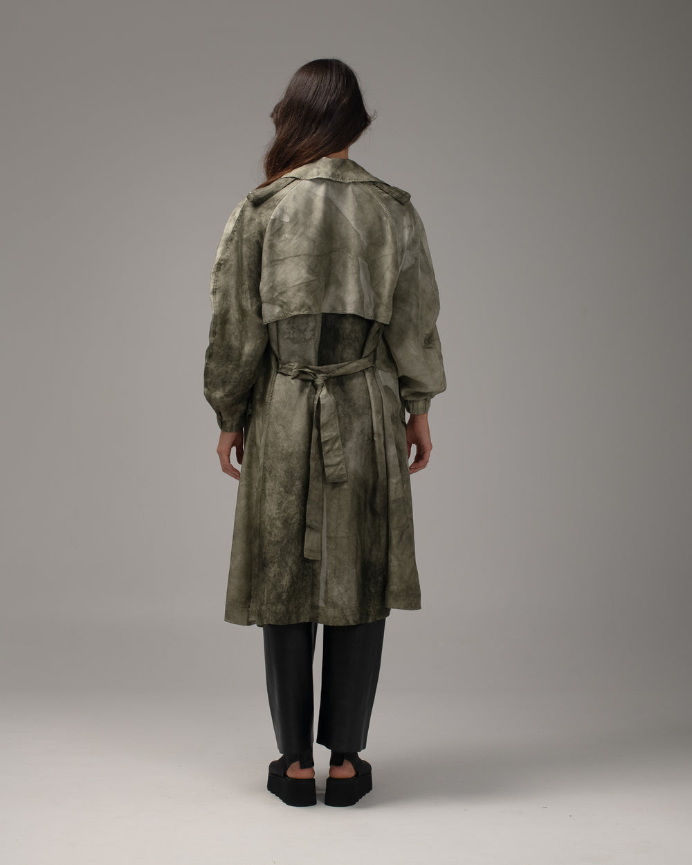 Trench Coat Silk Military WX24S1500HABOMTN