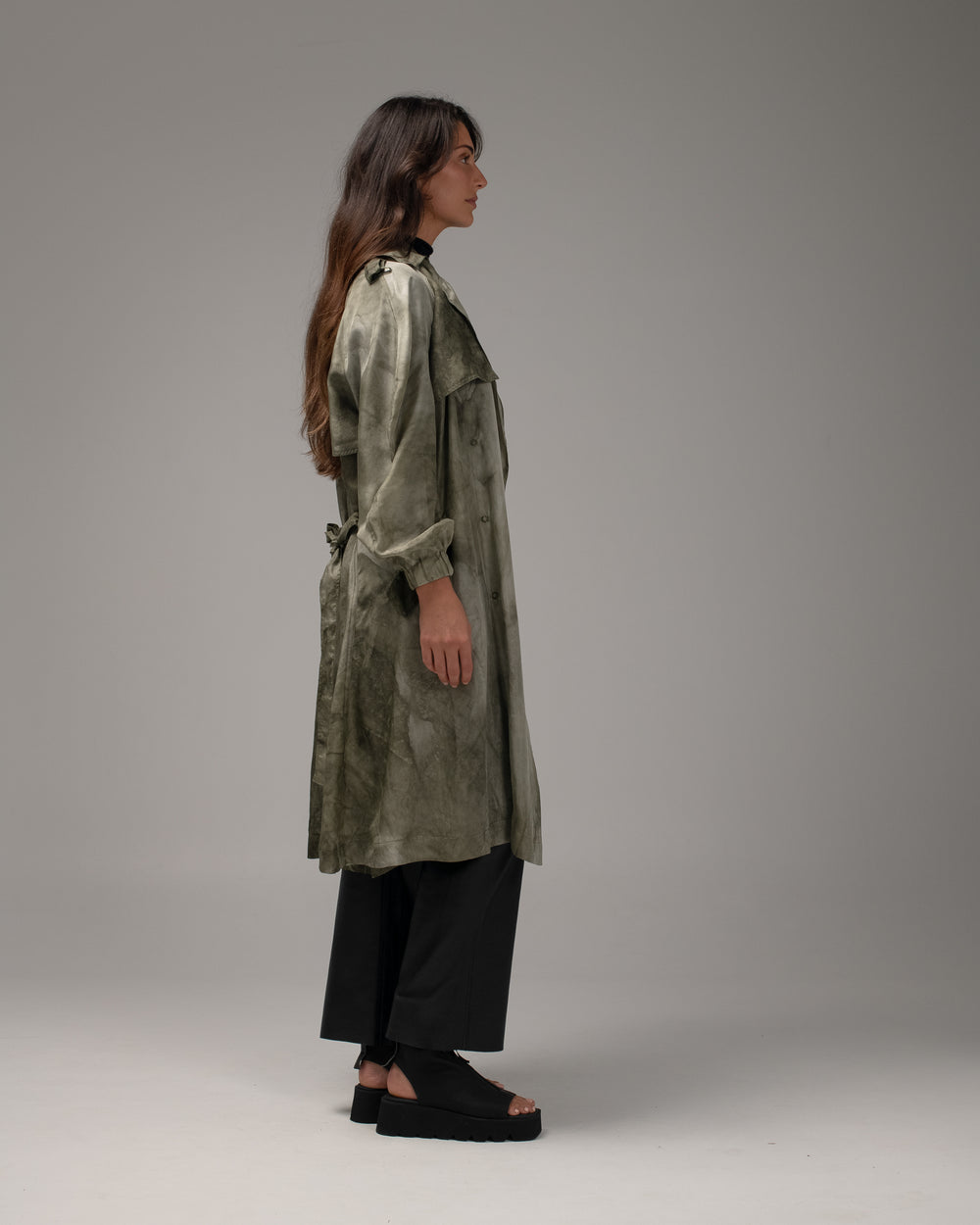 Trench Coat Silk Military WX24S1500HABOMTN