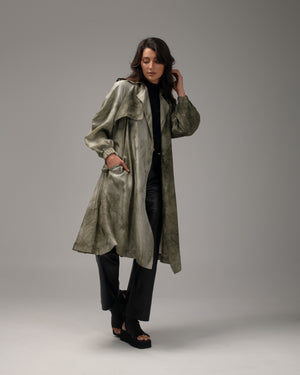 Trench Coat Silk Military WX24S1500HABOMTN