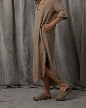 Malibu Caftan Linen Antique Gold