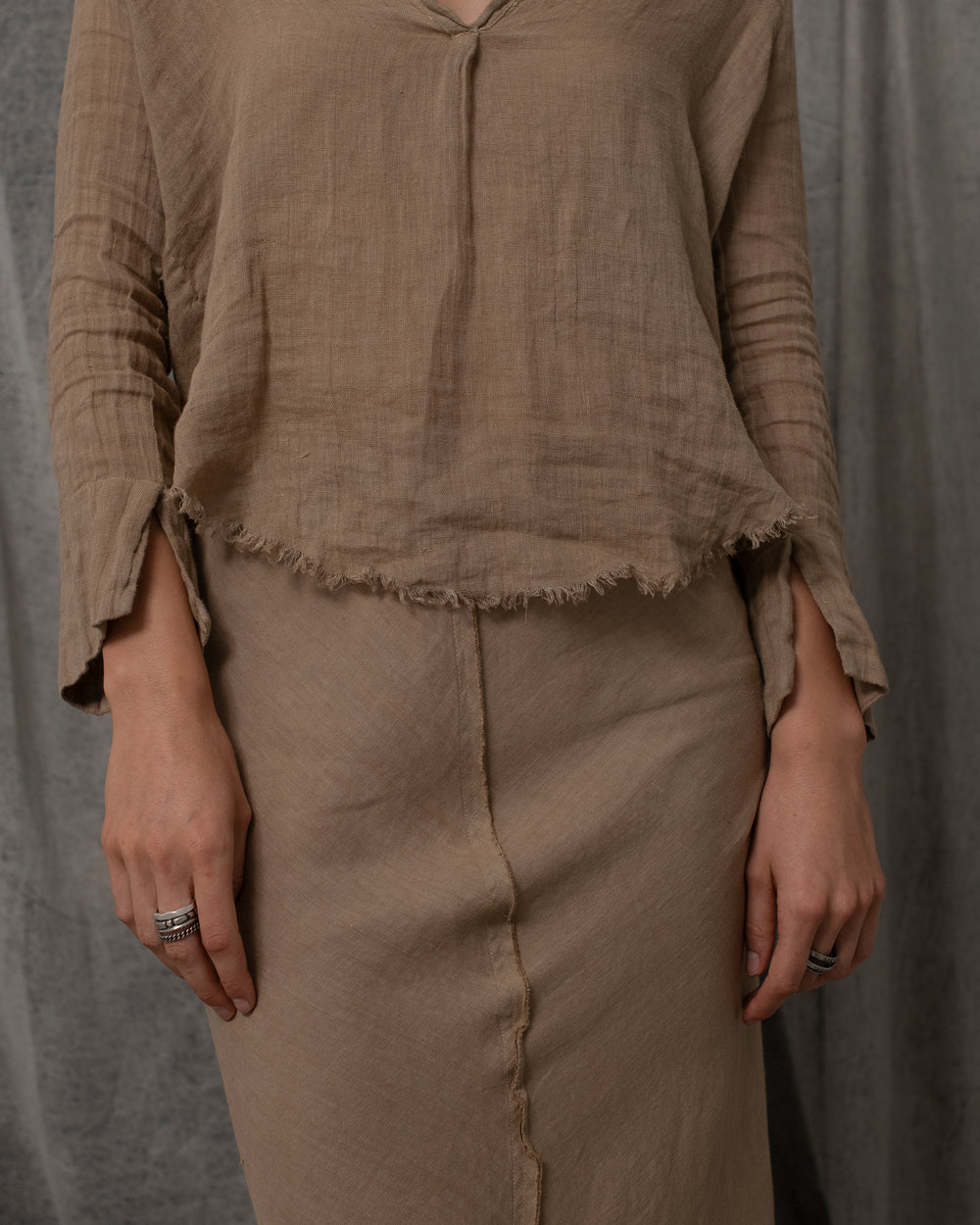 Sofia Blouse Linen Antique Gold