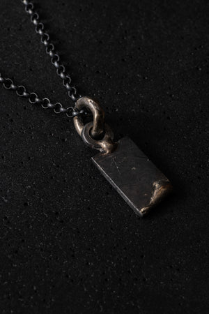 Bronze Dipped Tag w/ Oxidised Silver Chain