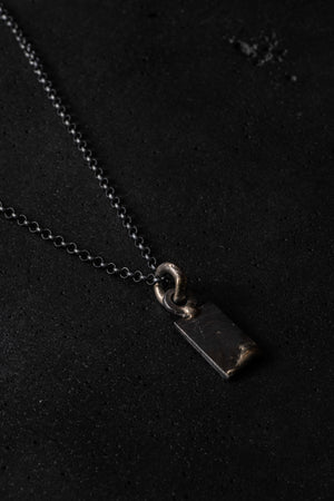 Bronze Dipped Tag w/ Oxidised Silver Chain